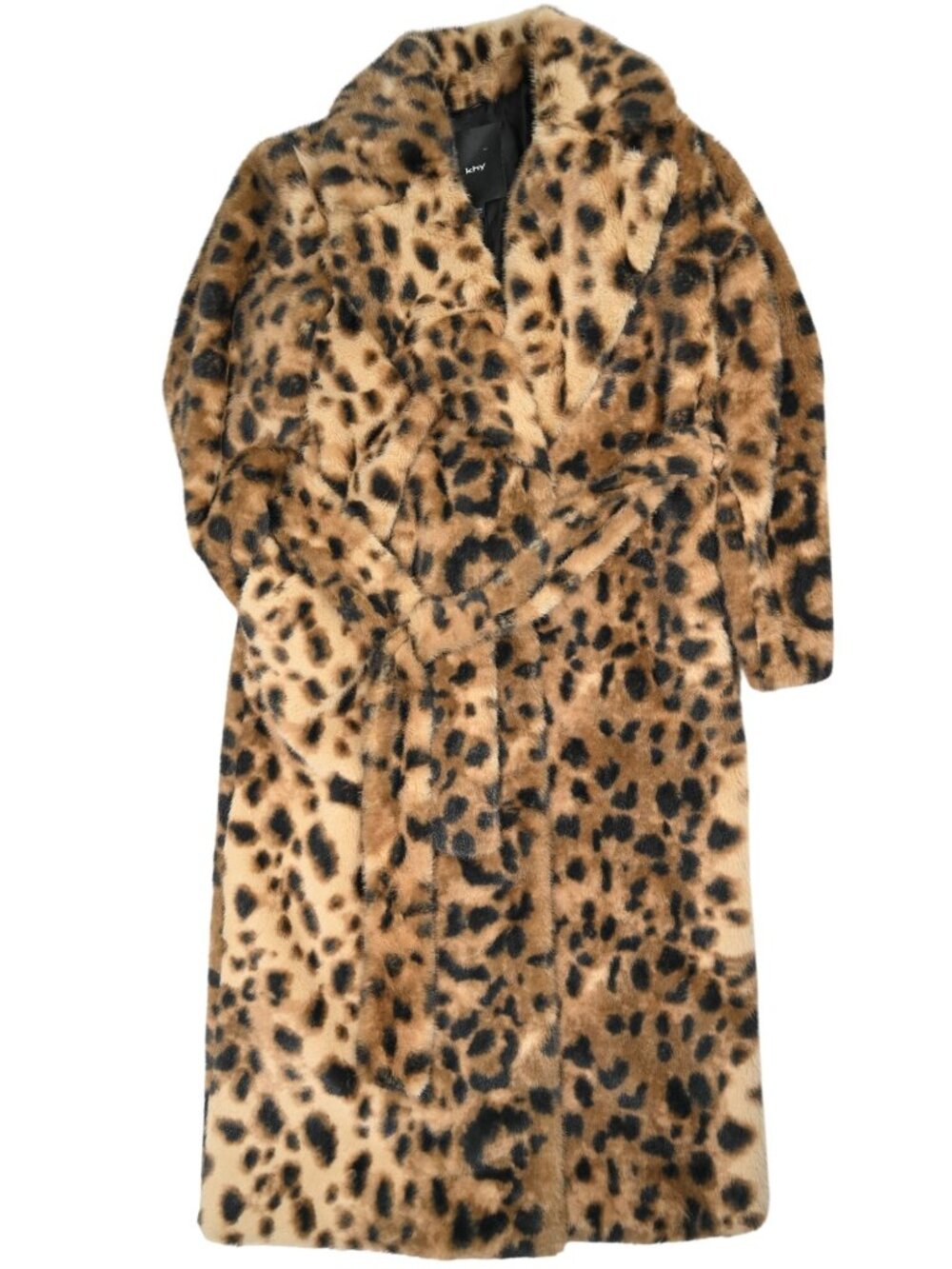 Khy Notch Collar Faux Fur Coat in Leopard
